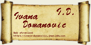 Ivana Domanović vizit kartica